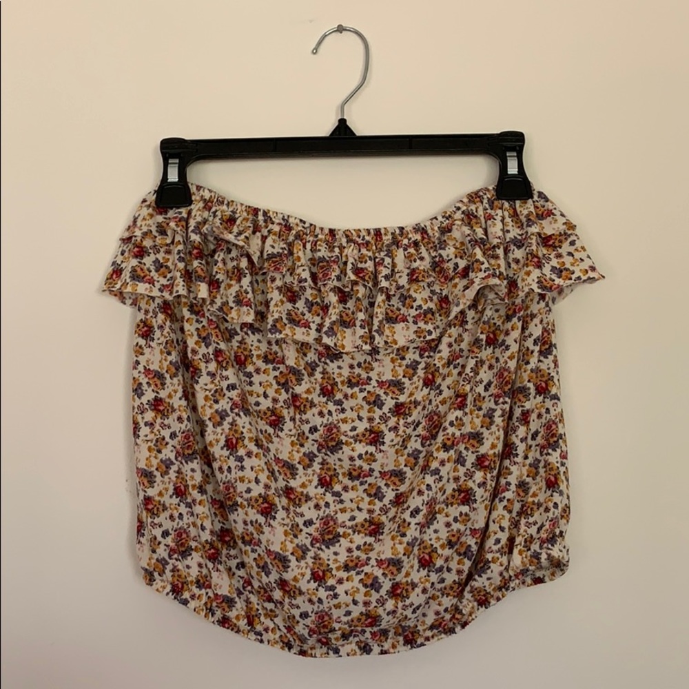 DNA couture floral tube top with open back